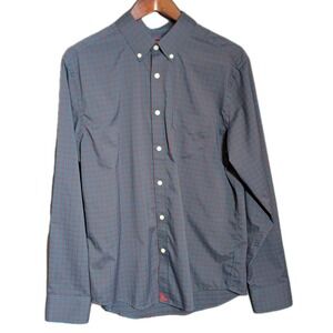 UNTUCKit Gargano Shirt Large Red Blue Check Reg Fit 2022 Polyester Casual